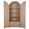 Elba Natural Rattan Wood Woven Arched China Cabinet