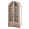 Elsa Natural Wood Glass Door Woven Rattan Drawer Arched China Cabinet