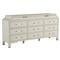 Alexandra White Mahogany Stained Brass Accent 11 Drawer Dresser