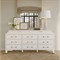 Alexandra White Mahogany Stained Brass Accent 11 Drawer Dresser