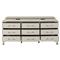 Alexandra White Mahogany Stained Brass Accent 11 Drawer Dresser
