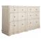Meredith Updated Traditional Cerused White Wood Wavy Double Dresser