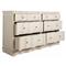 Meredith Updated Traditional Cerused White Wood Wavy Double Dresser