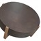 Brandon Rustic Black Iron Top Brown Oak Wood Base Round Coffee Table