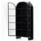 Sheila Industrial Clear Glass Black Iron Frame Curved 2 Door Display Case