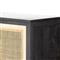 Corazon Coastal Beach Black Mango Wood Natural Cane Door Armoire Cabinet