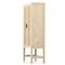 Corazon Coastal Beach Beige Mango Wood Natural Cane Door Armoire Cabinet