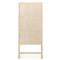 Corazon Coastal Beach Beige Mango Wood Natural Cane Door Armoire Cabinet