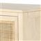 Corazon Coastal Beach Beige Mango Wood Natural Cane Door Armoire Cabinet