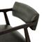 Pia Mid Century Modern Black Upholstered Leather Smoky Brown Wood Arm Chair