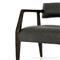 Pia Mid Century Modern Black Upholstered Leather Smoky Brown Wood Arm Chair