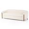Riley Mid Century White Performance Upholstered Natural Wood Sofa - 86.5&quot;W