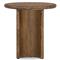 Paris Rustic Lodge Brown Acacia Wood Crescent Base Round Side End Table