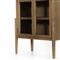 Ivan Mid Century Brown Solid Oak Wood 2 Glass Door Arched Display Case