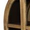 Ivan Mid Century Brown Solid Oak Wood 2 Glass Door Arched Display Case