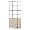 Theodore Industrial Loft Dove White Wood Grey Iron Frame Open Back Bookcase