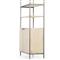 Theodore Industrial Loft Dove White Wood Grey Iron Frame Open Back Bookcase