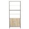 Theodore Industrial Loft Dove White Wood Grey Iron Frame Open Back Bookcase