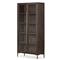 Yvette Rustic Clear Glass Dark Brown Reclaimed Pine Wood 2 Door Display Case