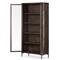 Yvette Rustic Clear Glass Dark Brown Reclaimed Pine Wood 2 Door Display Case