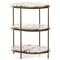 Kian Mid Century Grey Marble Antique Brass Iron Oval Shelving Side Table