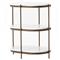 Kian Mid Century White Marble Antique Brass Iron Oval Shelving Side Table