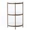 Kian Mid Century White Marble Antique Brass Iron Oval Shelving Side Table