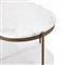 Kian Mid Century White Marble Antique Brass Iron Oval Shelving Side Table