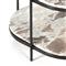 Kian Mid Century Grey Marble Hammered Iron Oval Shelving Side Table