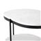 Kian Mid Century White Marble Hammered Grey Iron Oval Shelving Side Table
