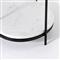 Kian Mid Century White Marble Hammered Grey Iron Oval Shelving Side Table