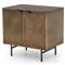 Karlin Industrial Loft Brass Sunburst Patterned Iron 2 Door Nightstand