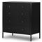 Sutton Industrial Loft Black Iron Bronze Hardware 5 Drawer Dresser
