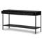 Sutton Industrial Loft Black Iron 2 Drawer Shelving Console Table