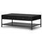 Sutton Industrial Black Iron 2 Drawer Shelving Rectangular Storage Coffee Table