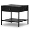 Sutton Industrial Loft Black Iron Bronze Hardware 1 Drawer End Table