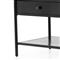 Sutton Industrial Loft Black Iron Bronze Hardware 1 Drawer End Table