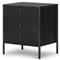 Sutton Industrial Loft Black Iron Bronze Hardware 3 Drawer Nightstand