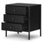 Sutton Industrial Loft Black Iron Bronze Hardware 3 Drawer Nightstand