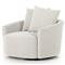 Louisa Modern Classic Off White Performance Swivel Barrel Chair