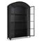 Stancil Industrial Matte Black Iron Frame Clear Glass Door Wide Arch Display Case