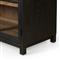 Clarence Rustic Lodge Black Oak Wood Clear Glass 4 Door Shelving Sideboard