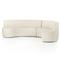 Sabrea Mid Century Modern White Performance Curved Dining Banquette