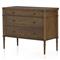 Tacorey Rustic Lodge Brown Solid Oak Wood 3 Drawer Bachelor Chest Dresser