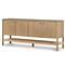 Zulu Rustic Lodge Brown Solid Ash Wood 4 Door Shelving Sideboard