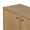 Zulu Rustic Lodge Brown Solid Ash Wood 4 Door Shelving Sideboard