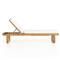 Tropica Coastal Beach Natural Teak White Upholstered Faux Rattan Outdoor Chaise Lounge
