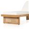 Tropica Coastal Beach Natural Teak White Upholstered Faux Rattan Outdoor Chaise Lounge