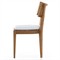 Tina Modern Classic White Upholstered Natural Teak Rattan Outdoor Dining Side Chair