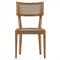 Tina Modern Classic White Upholstered Natural Teak Rattan Outdoor Dining Side Chair